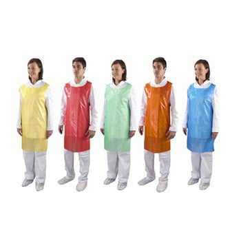 Disposable Plastic Aprons in 7 Colours - 200 per Roll