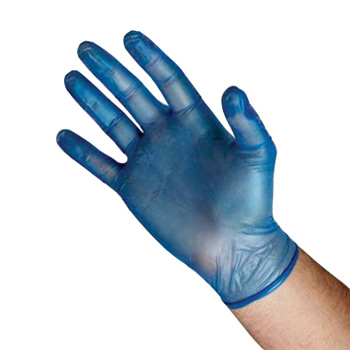 Vinyl Disposable Gloves - Blue - Powdered. Next Day.
