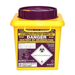 Clinical Waste Bin - 3.5L, for Sharps & Hazardous Waste