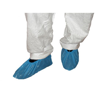 CPE Plastic Disposable Elasticated Shoe Covers in Blue