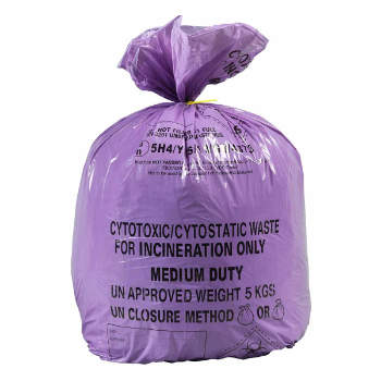 Cytotoxic Waste Sacks & PURPLE Coded Roll of Waste Bags