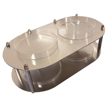 Dual Tier Stainless Steel Desk Stand for Settle Plates