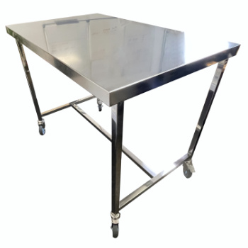 Stainless Steel Table with Castors - Electropolished Top