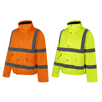 Traega Hi Vis Waterproof Bomber Jacket - Yellow or Orange