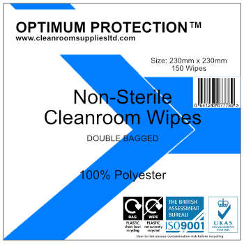 Cleanroom Wipes - NON STERILE 100% Polyester Low Lint