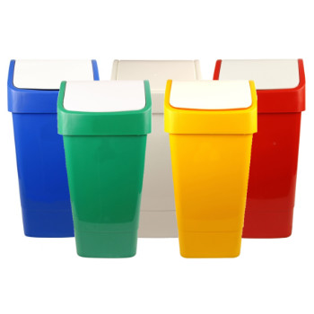 Cleanroom Waste Bins - Plastic, Colour Coded 50 Litres