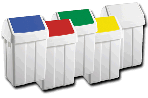 Cleanroom Waste Bins - Plastic, Colour Coded 50 Litres
