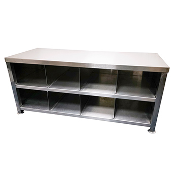 Stepover Bench for Cleanroom Change - With Storage